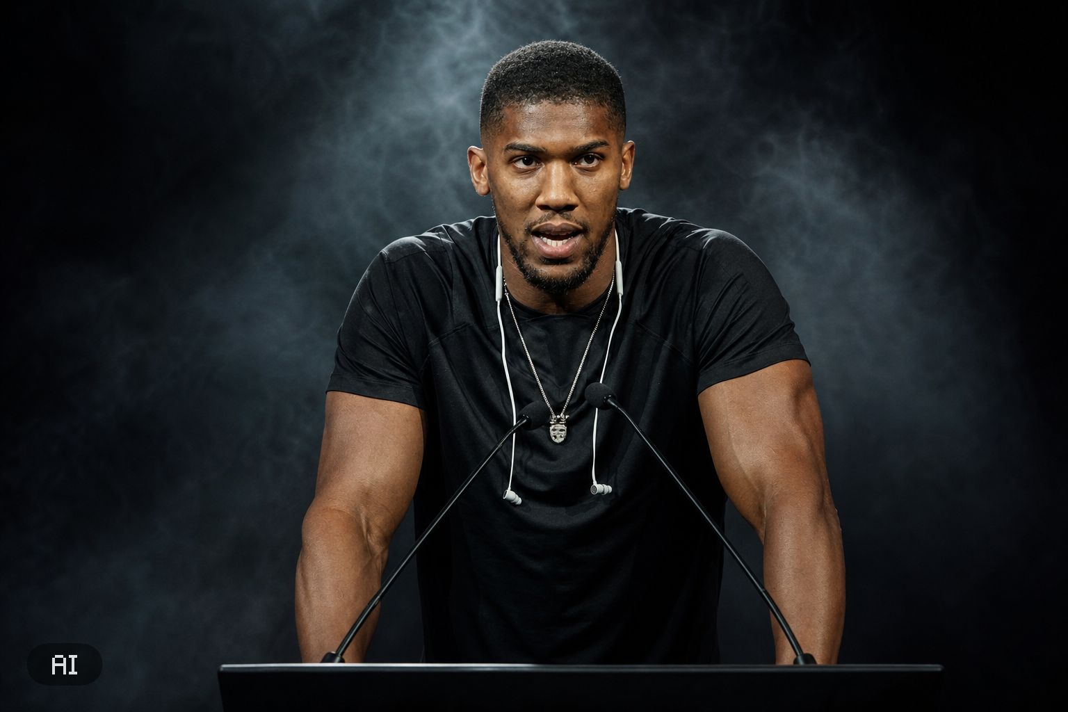 Anthony Joshua appeared calmer than Tyson Fury at first faceoff